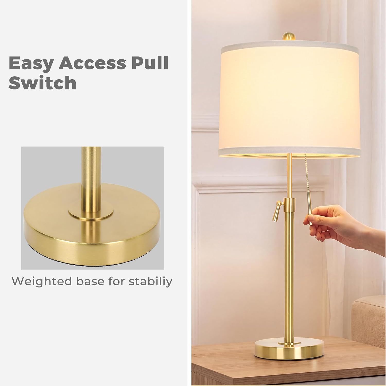 Marble Lift Function Table Lamp 30in-2Pack