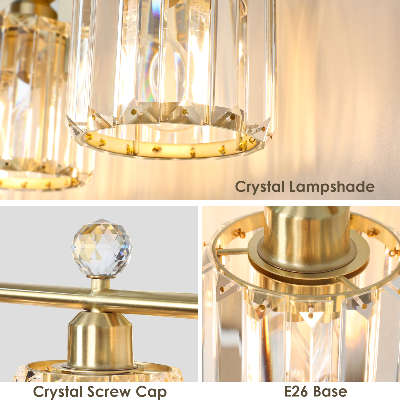 Crystal Bathroom Wall Lamp Single Head