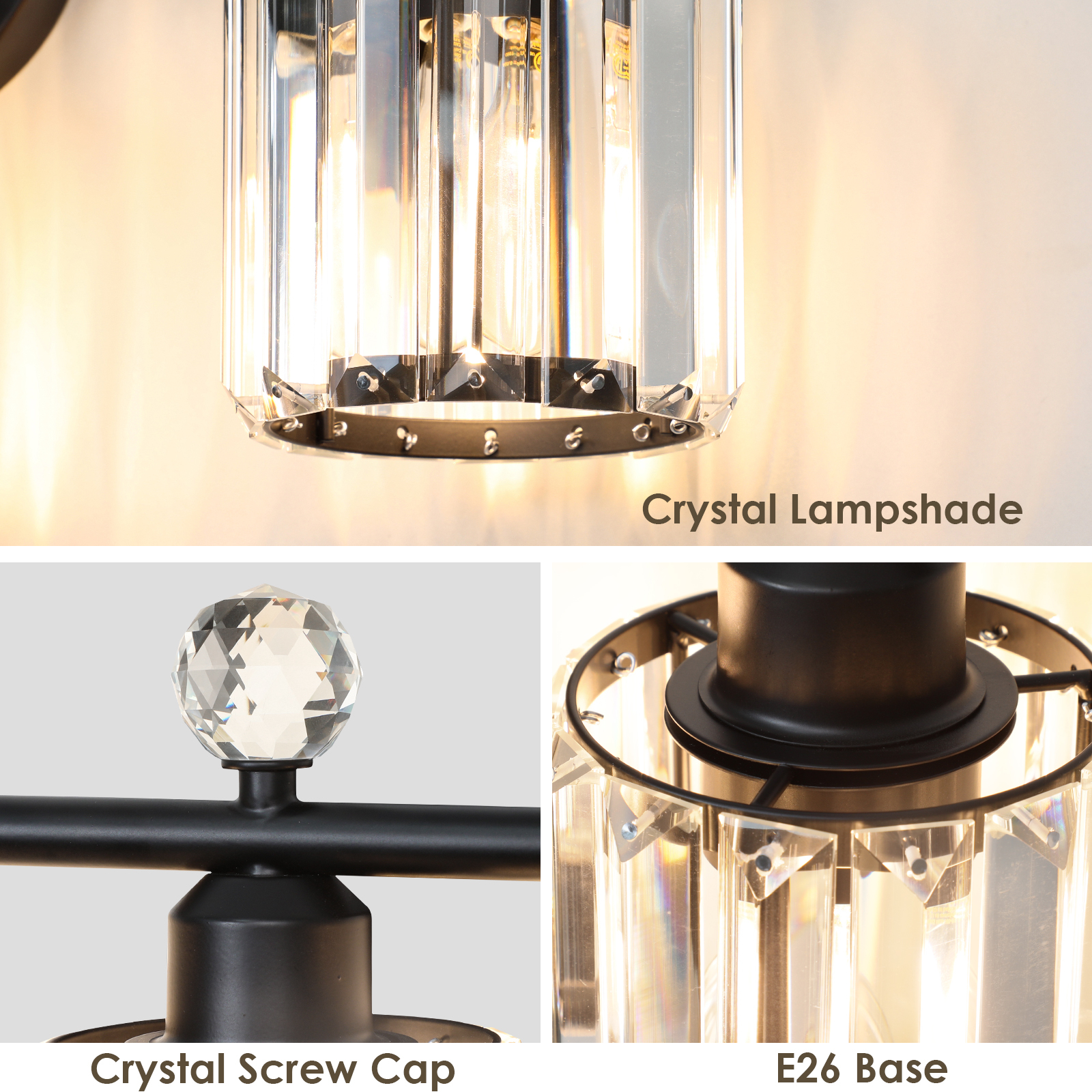 Crystal Bathroom Wall Lamp Single Head