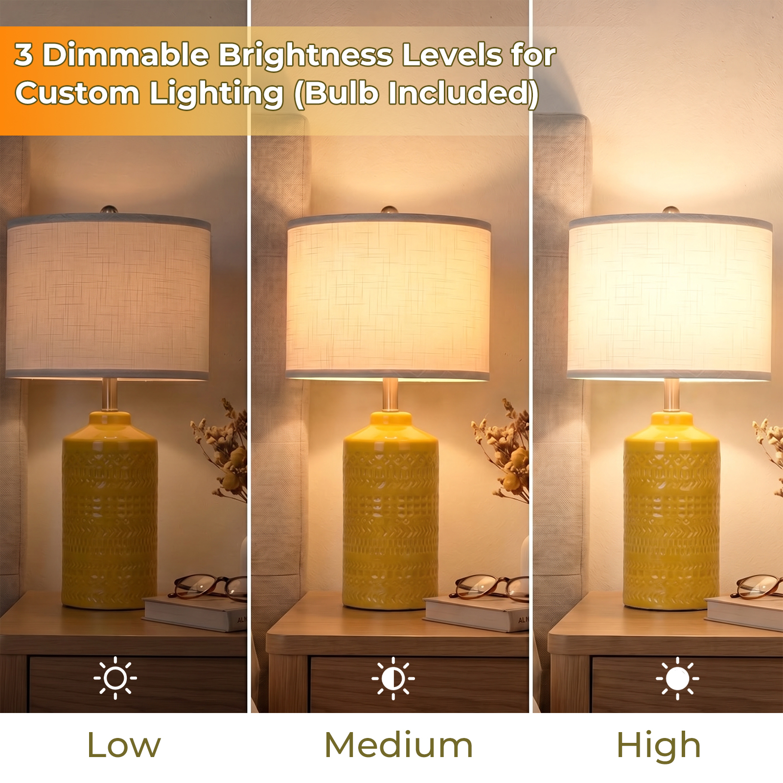 Straight Ceramic Table Lamp 25in