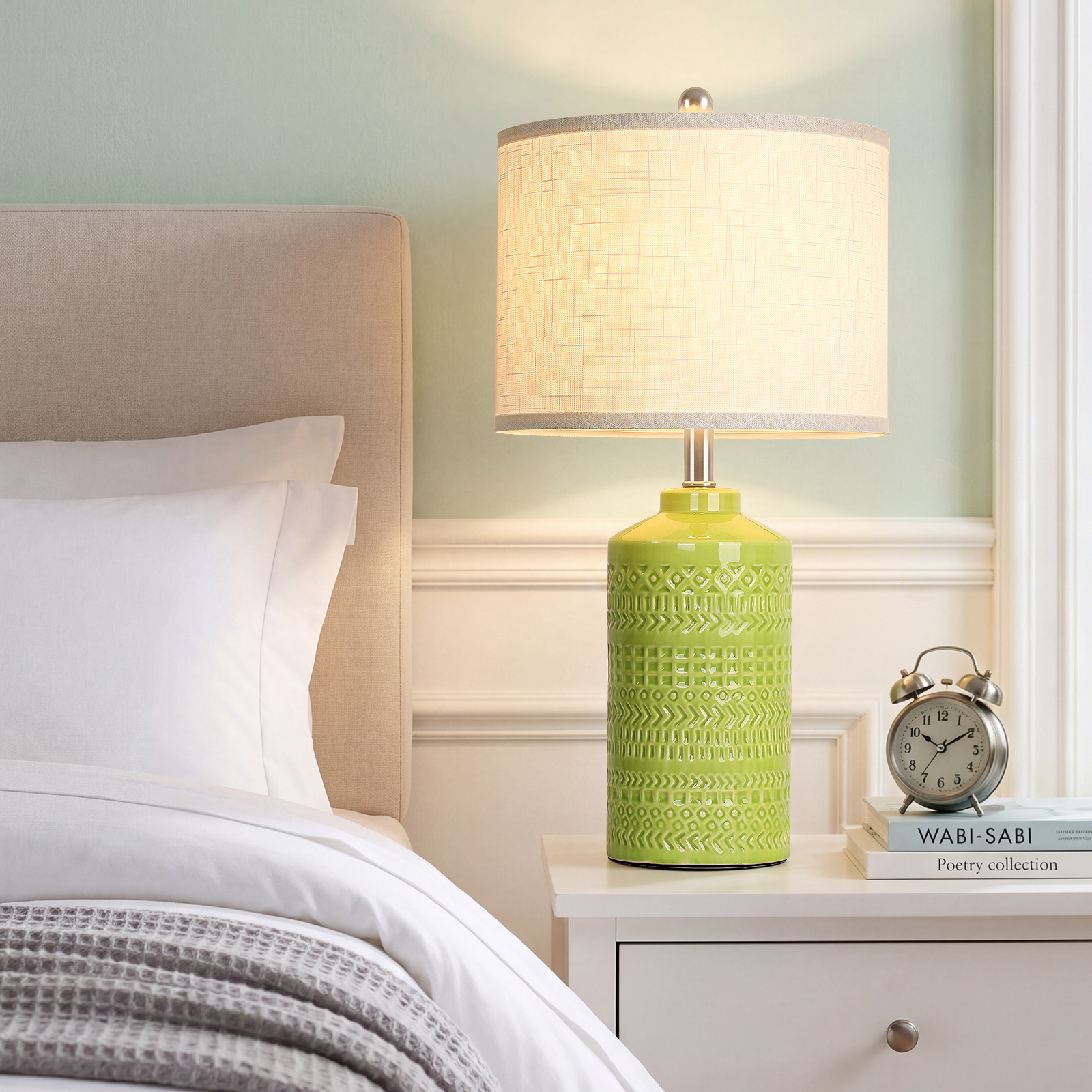 Straight Ceramic Table Lamp 25in