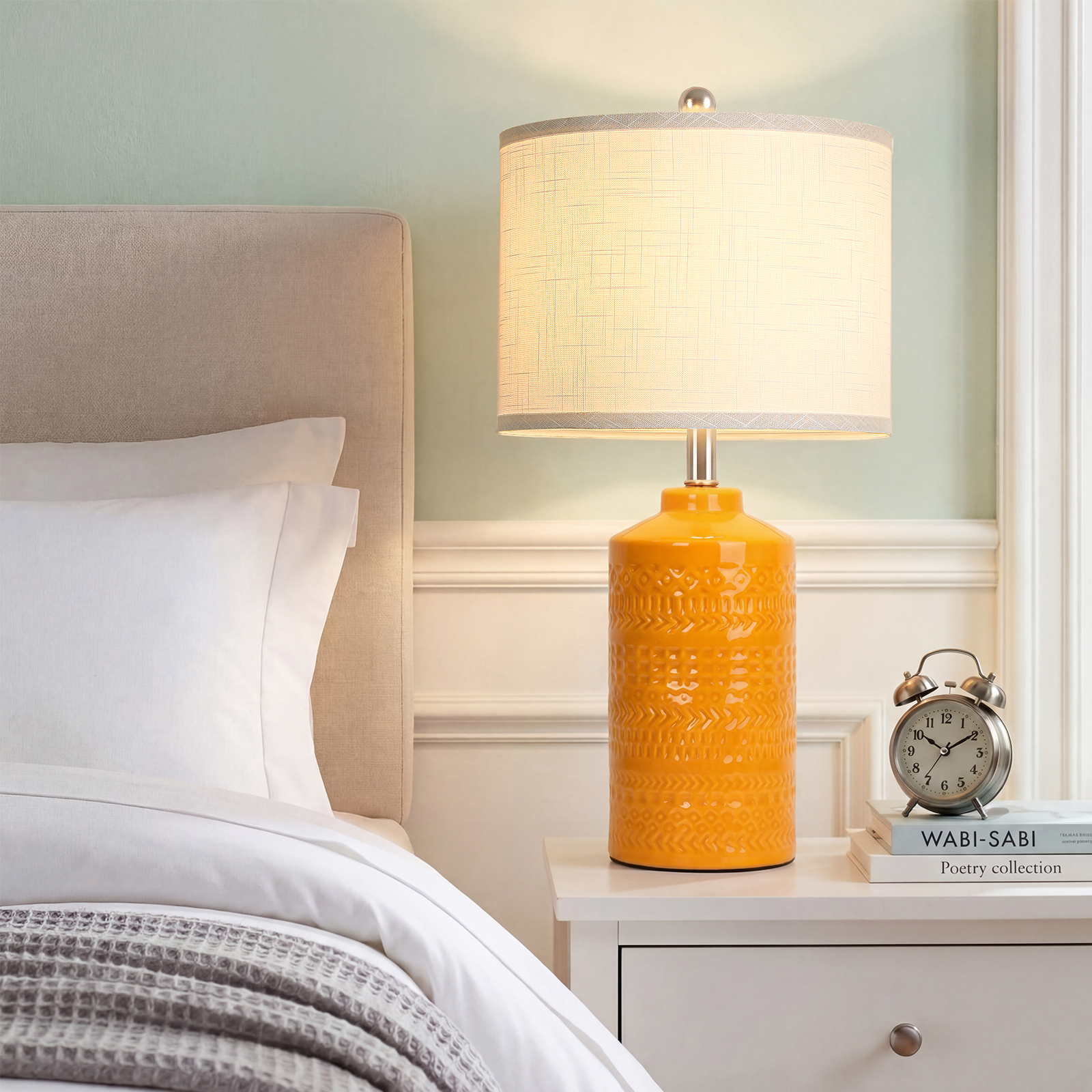 Straight Ceramic Table Lamp 25in