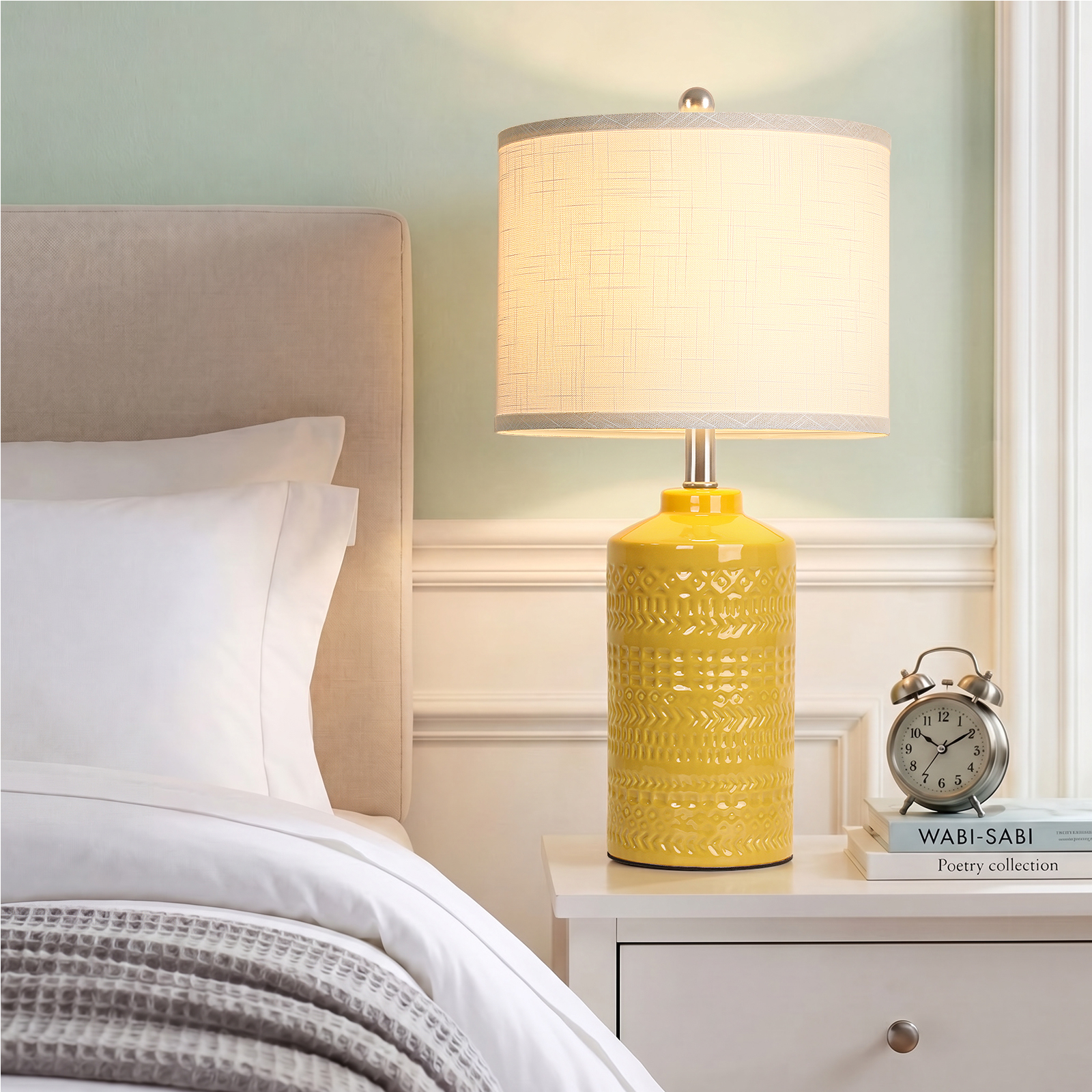 Straight Ceramic Table Lamp 25in