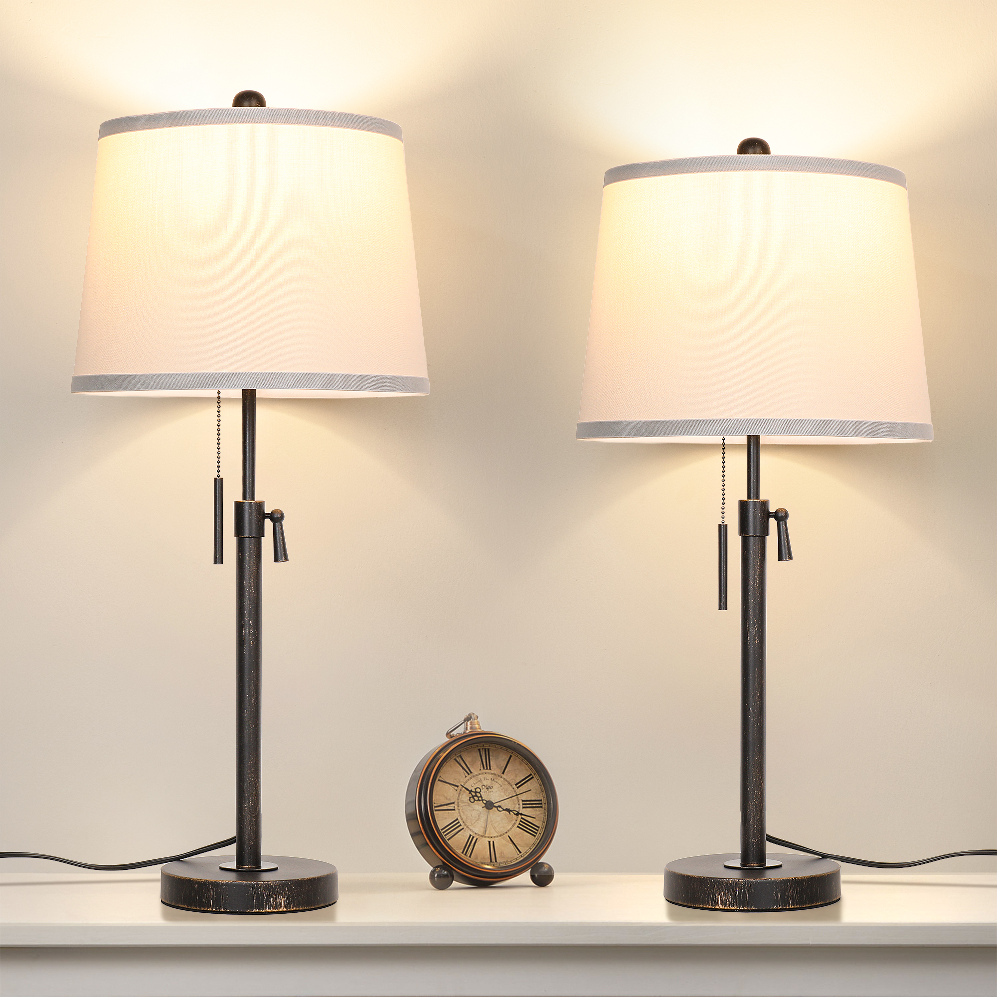 Metal Base Liftable Table Lamp-30in-2Pack