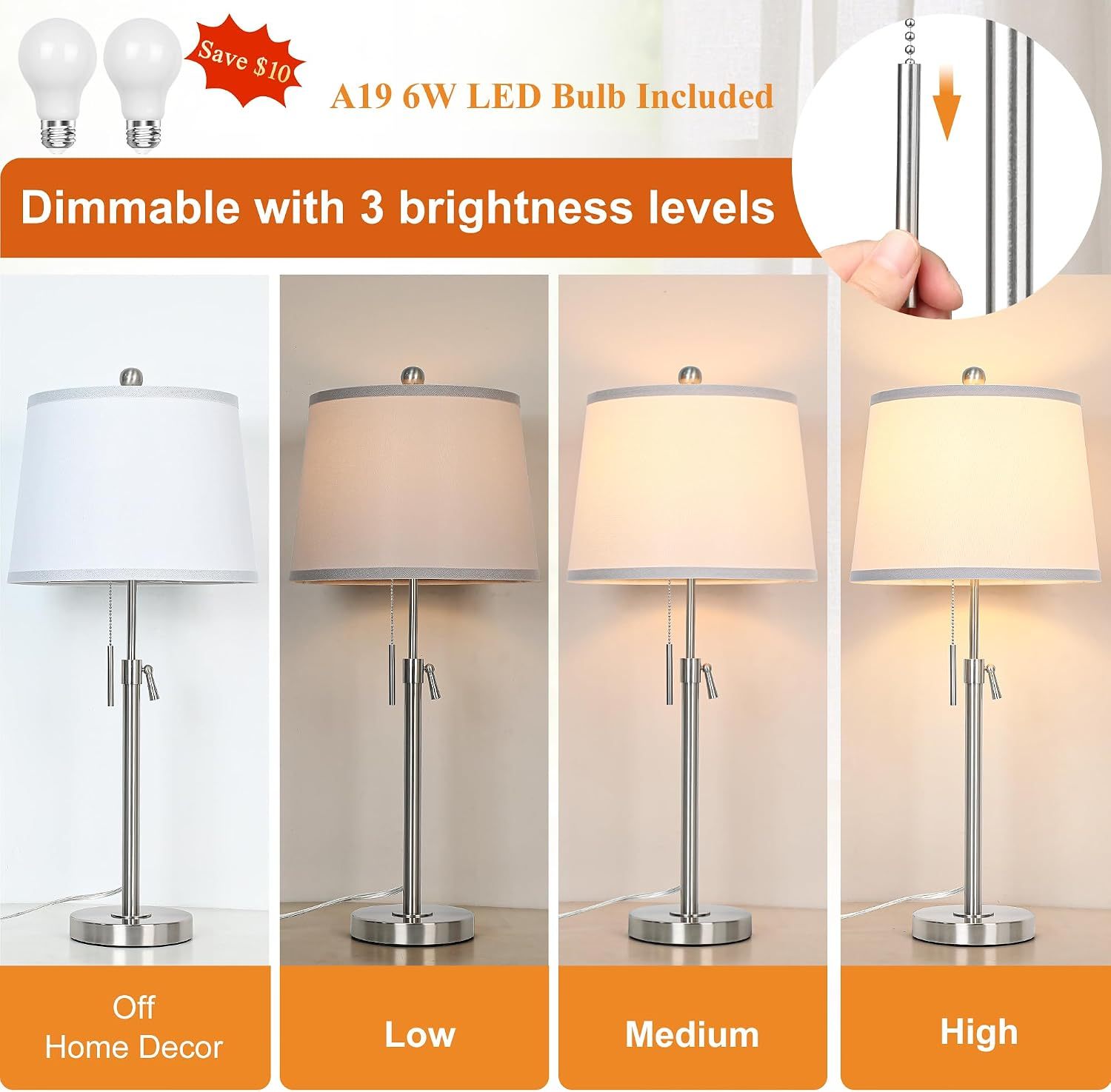 Metal Base Liftable Table Lamp-30in