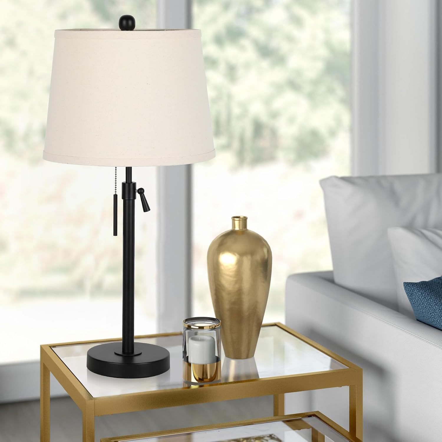Metal Base Liftable Table Lamp-30in