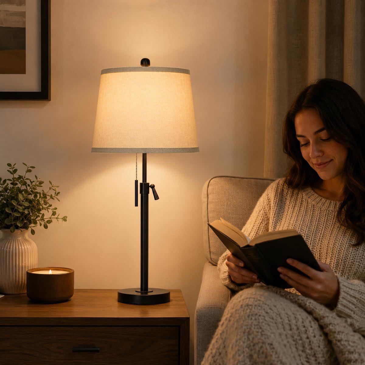 Metal Base Liftable Table Lamp-30in
