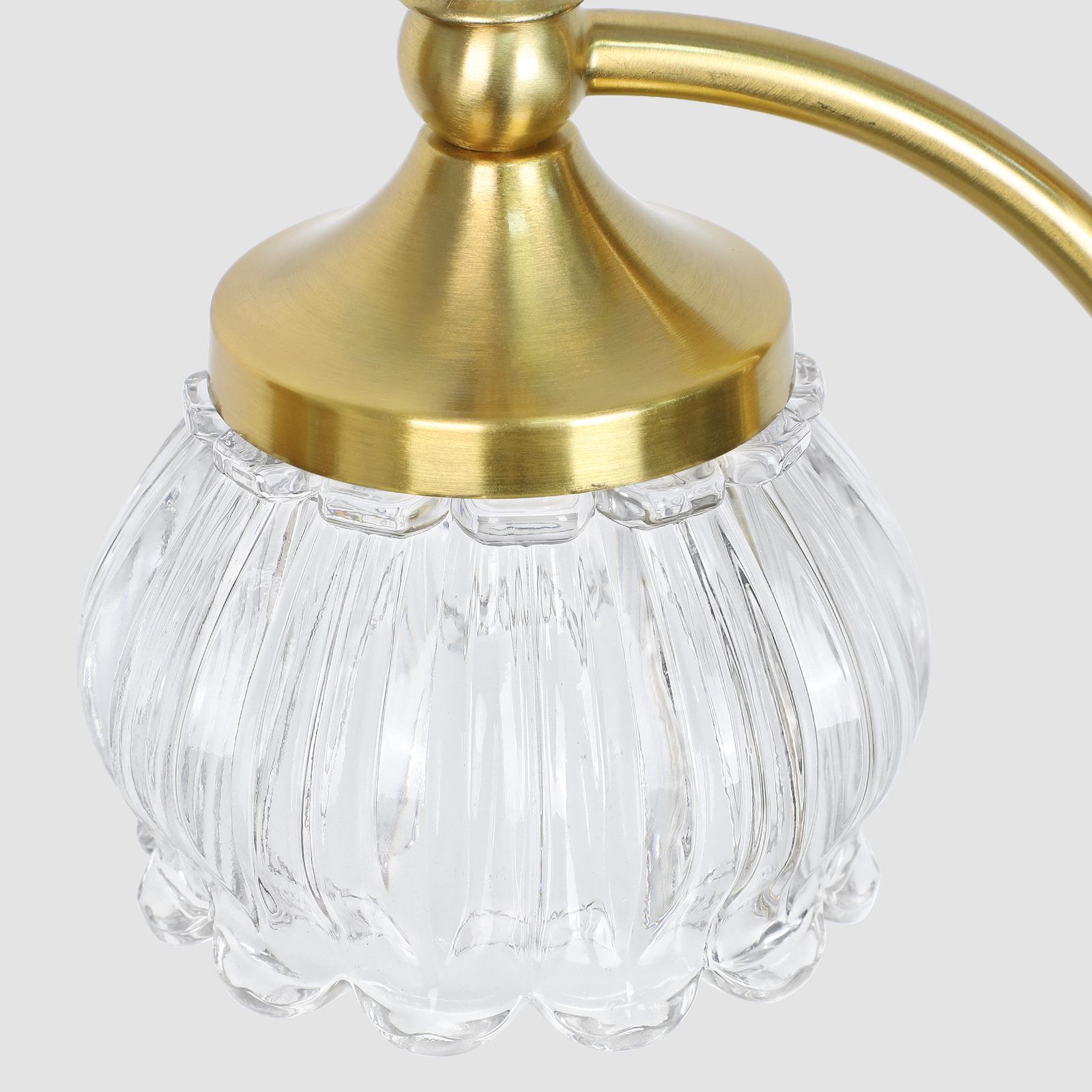 Metal & glass shade floor lamp 3 heads