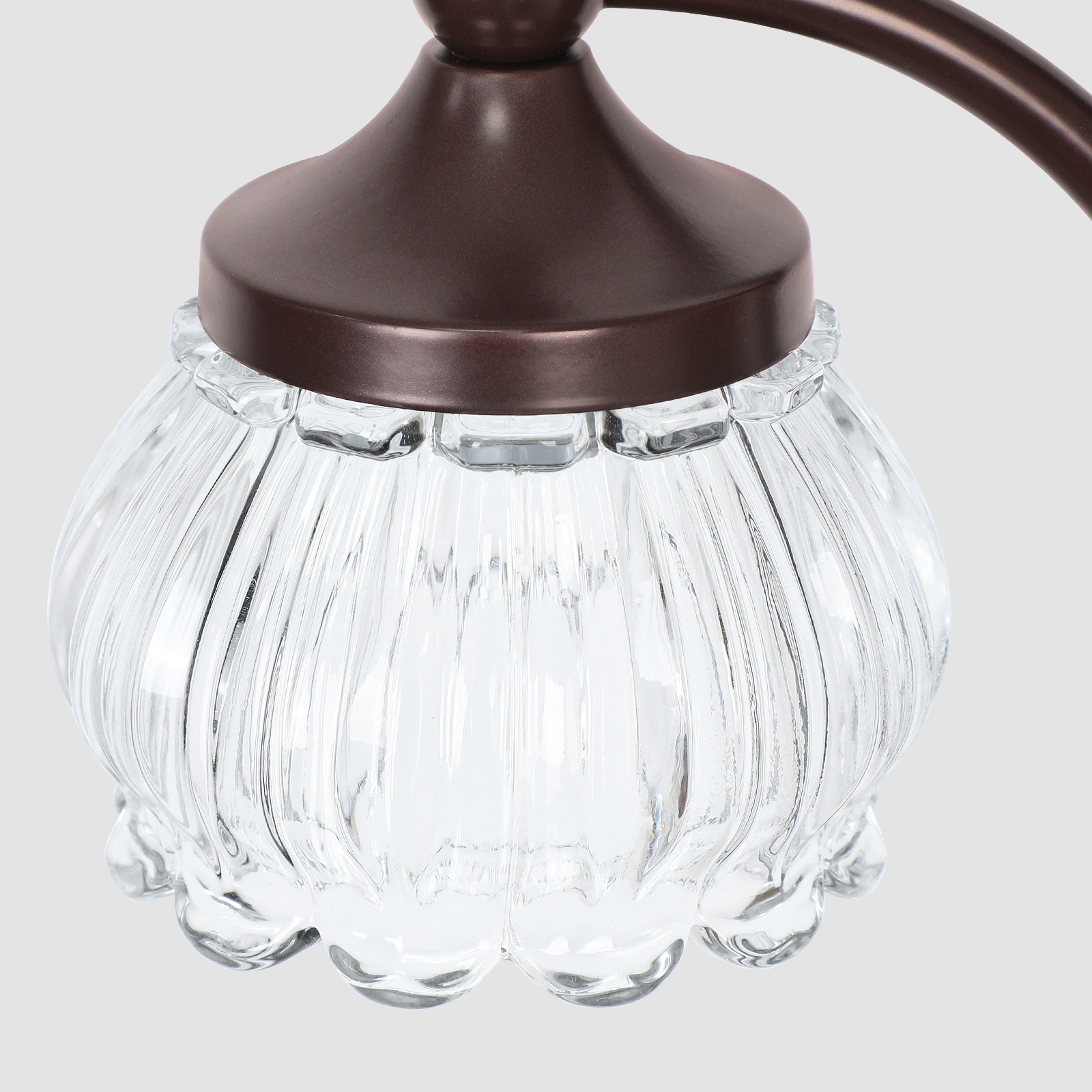 Metal & glass shade floor lamp 3 heads