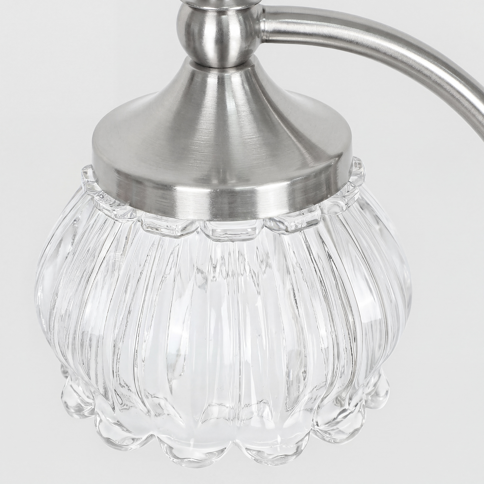 Metal & glass shade floor lamp 3 heads