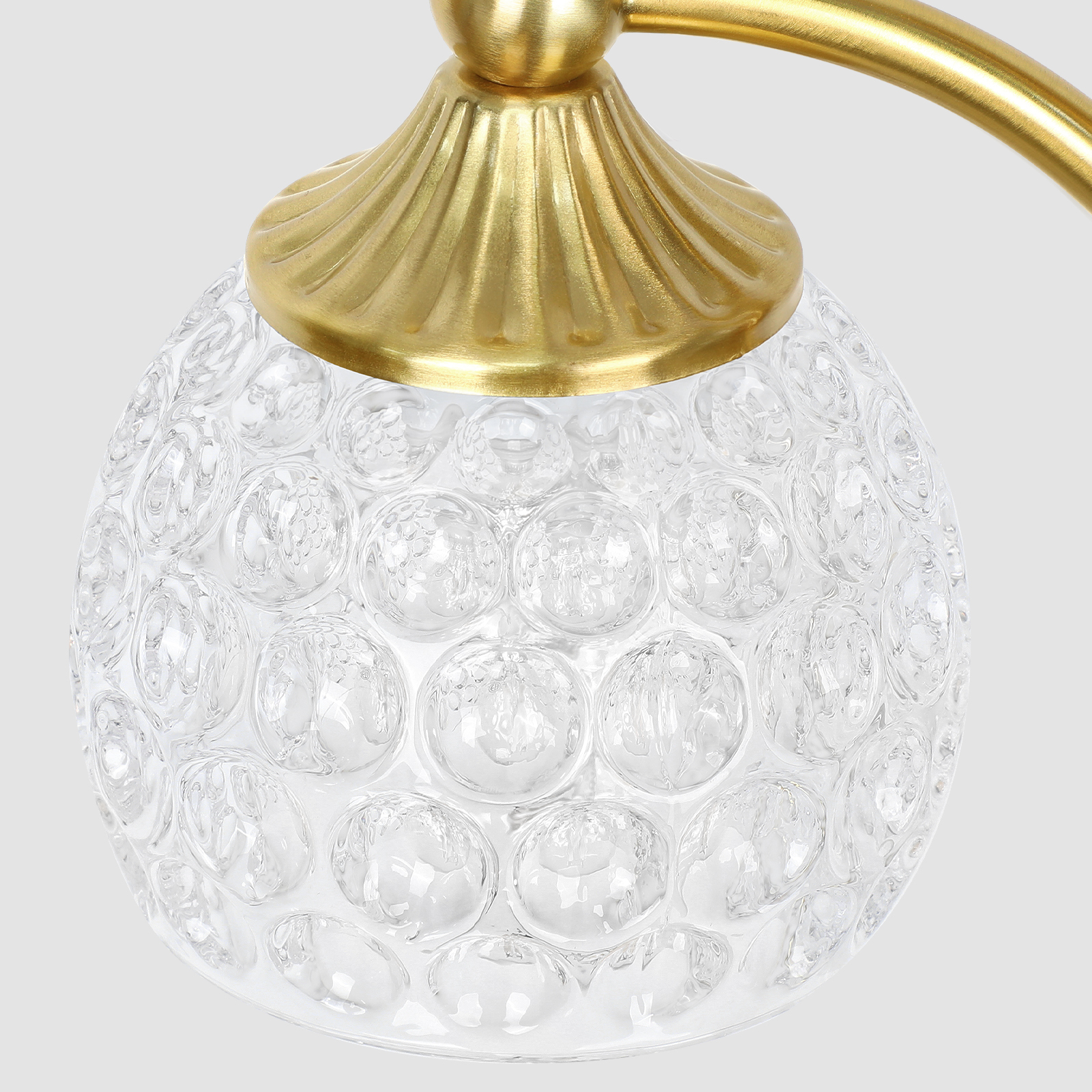 Metal & glass shade floor lamp 3 heads