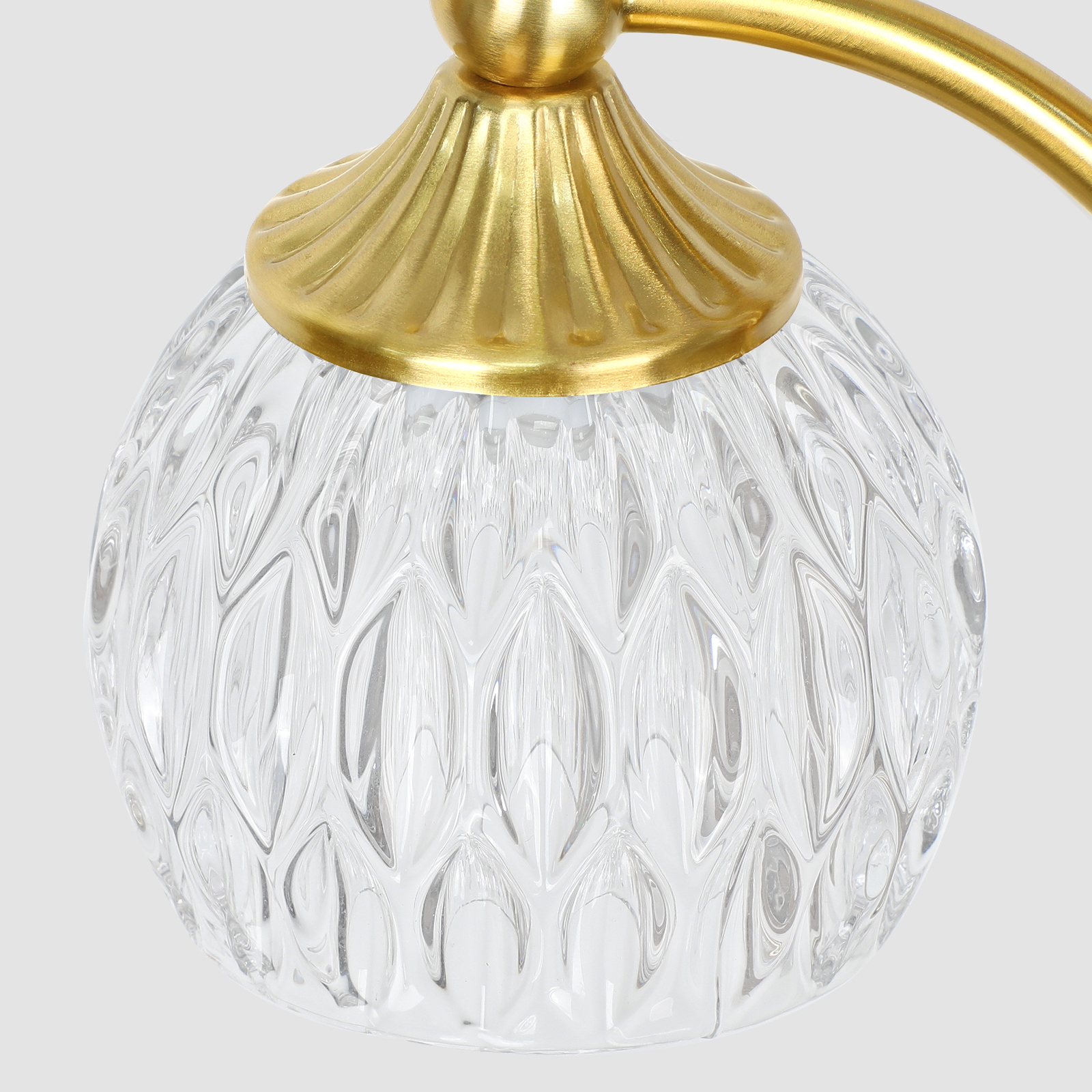Metal & glass shade floor lamp 3 heads