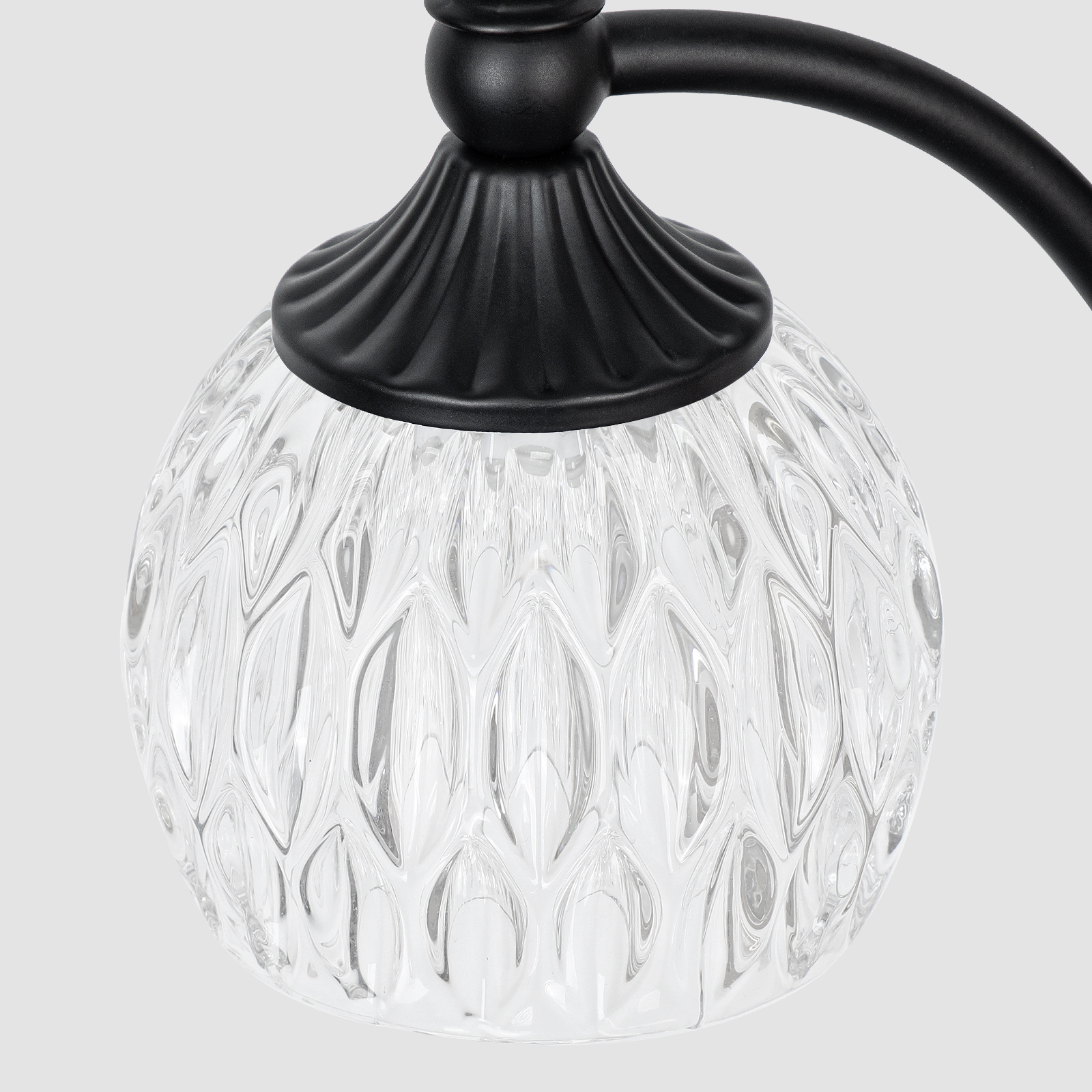 Metal & glass shade floor lamp 3 heads