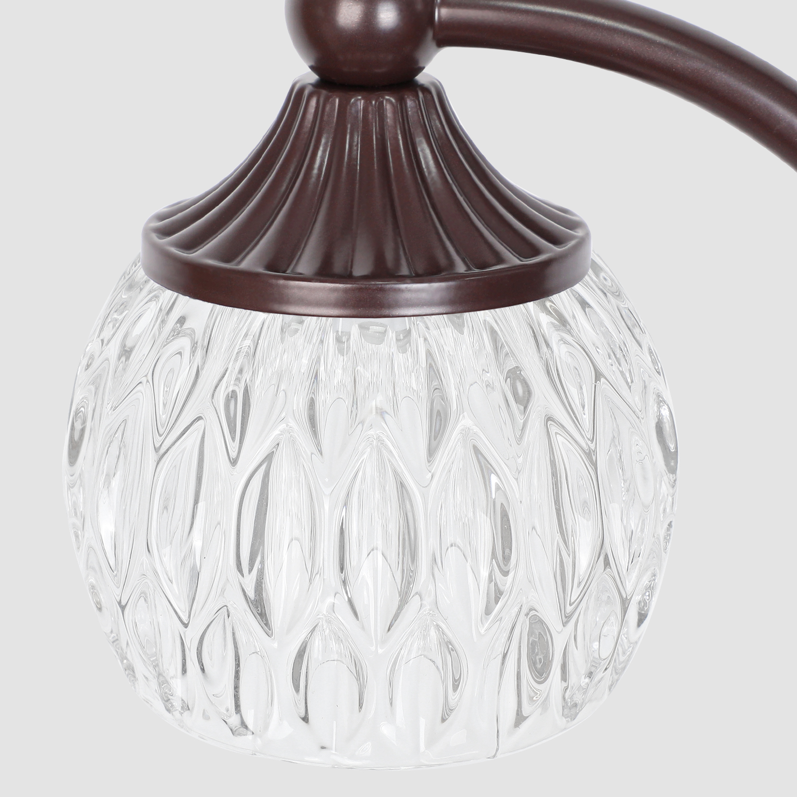 Metal & glass shade floor lamp 3 heads