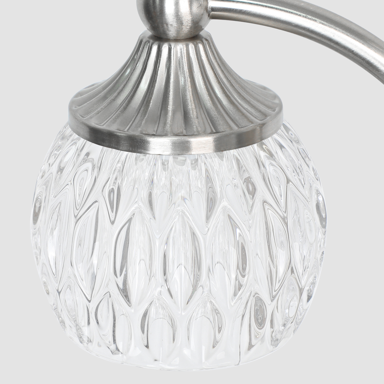 Metal & glass shade floor lamp 3 heads