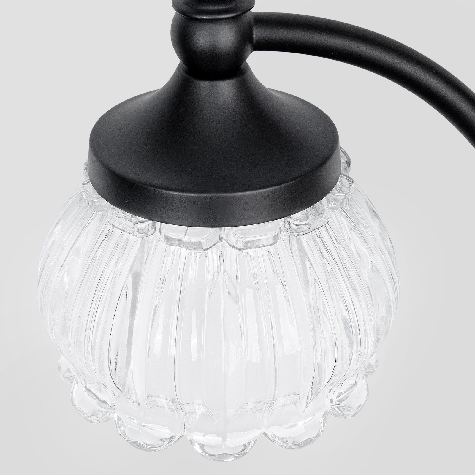Metal & glass shade floor lamp 3 heads