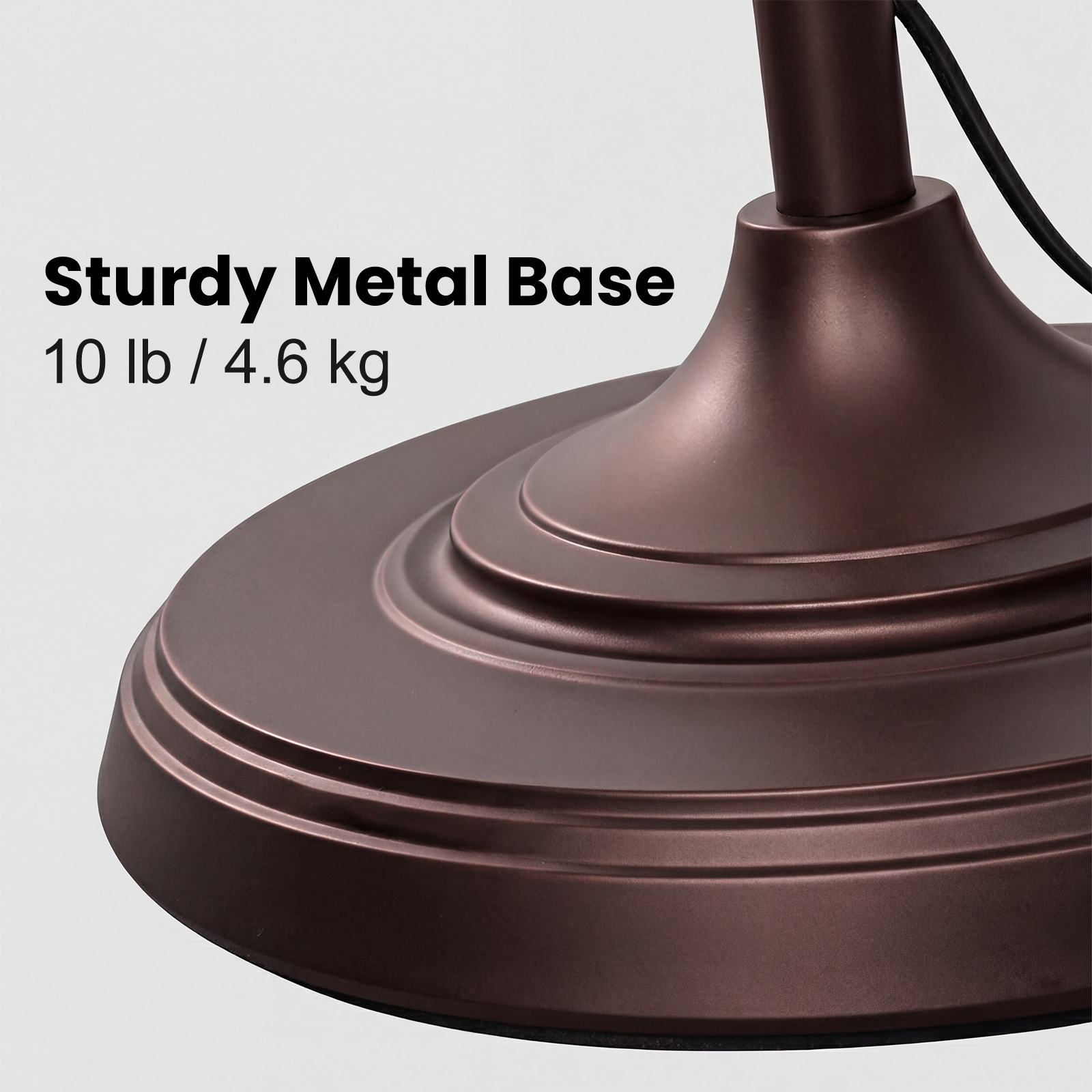 Metal & glass shade floor lamp 3 heads