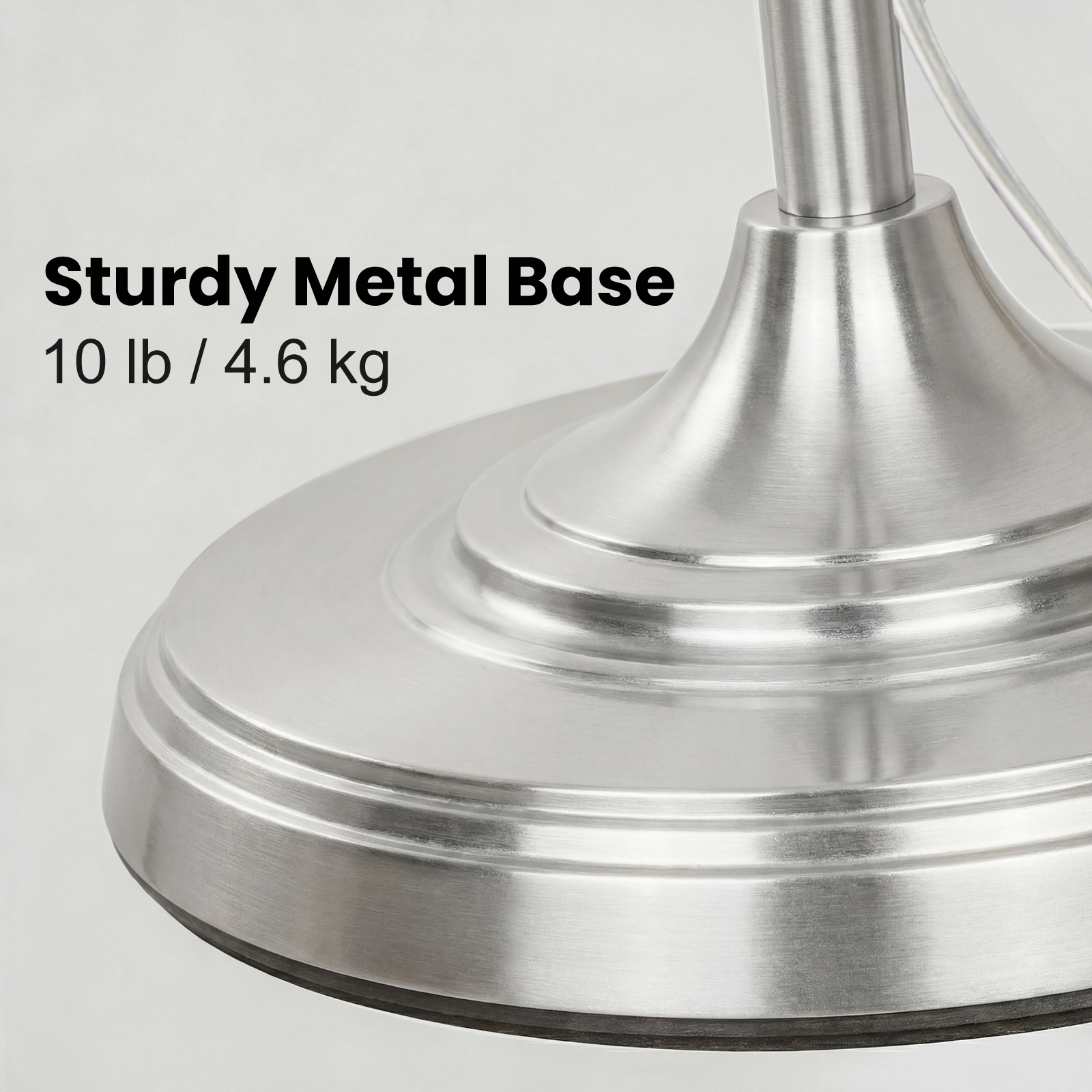 Metal & glass shade floor lamp 3 heads