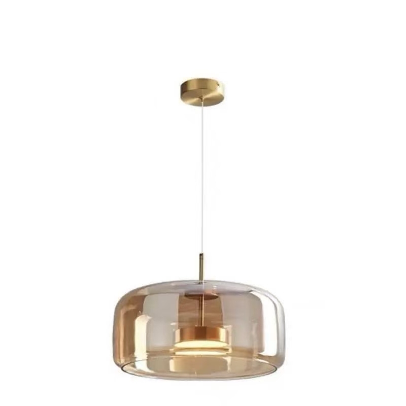 Single head amber glass pendant light