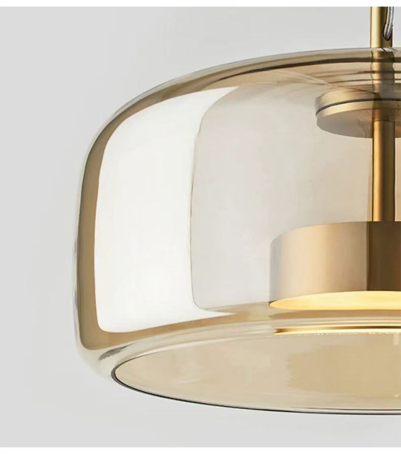 Single head amber glass pendant light
