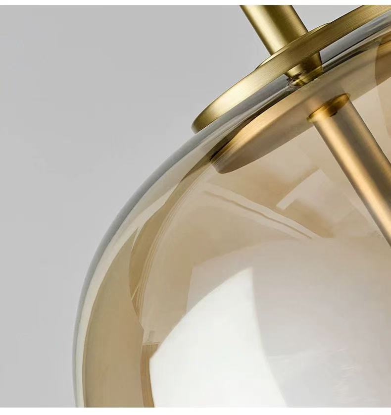 Single head amber glass pendant light