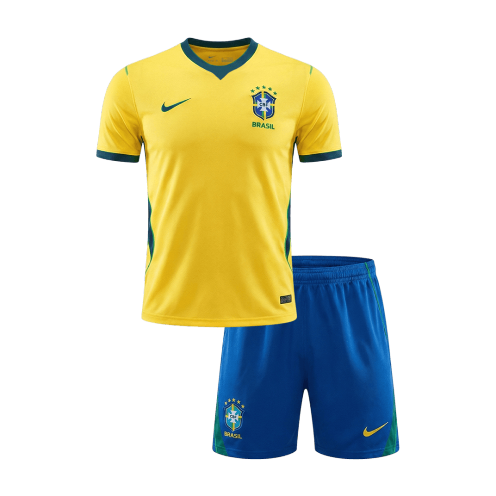 Brazil Home Kids Soccer Jerseys Full Kit World Cup 2026