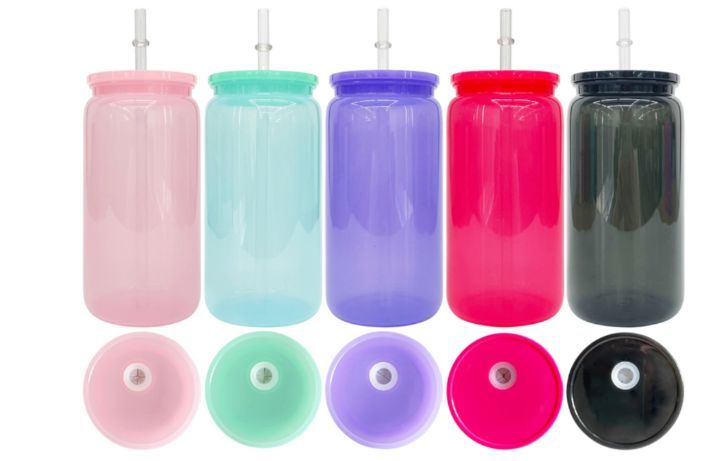 China Warehouse 16oz Coloured Plastic Cans
