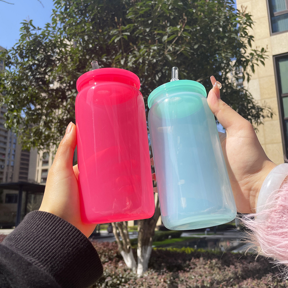 China Warehouse 16oz Coloured Plastic Cans
