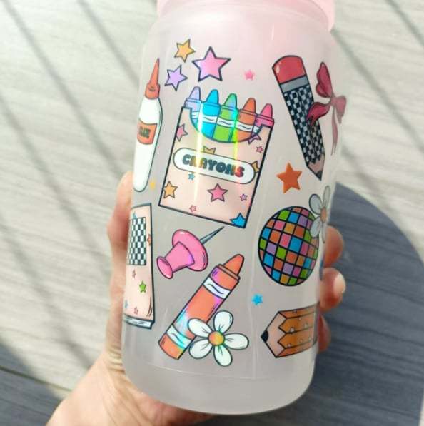 RTS 16oz Holographic UV DTF Wraps for 16oz Glass & Acrylic Cans