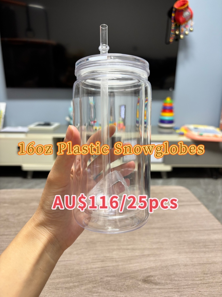 Pre-sale Around 20th June Aussie Warehouse 16oz Acrylic Clear Double-Walled Snowglobes