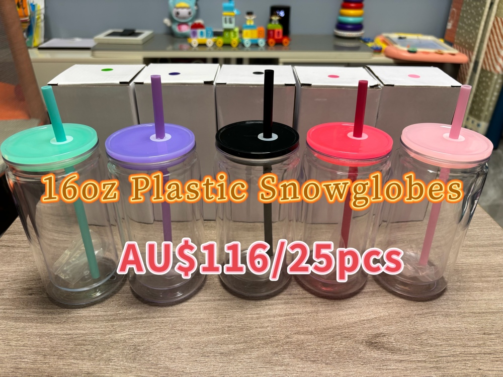 Pre-sale Around 20th June Aussie Warehouse 16oz Acrylic Clear Double-Walled Snowglobes