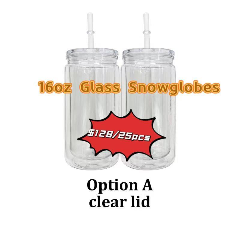 Aussie Warehouse 16oz Glass Clear Double-Walled Snowglobes