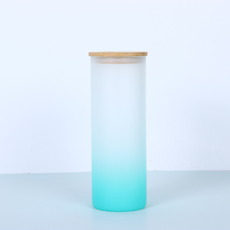 China Warehouse RTS 25oz Straight Ombre Tumbler with Bamboo Lid