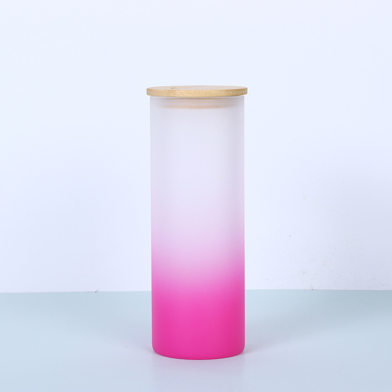 China Warehouse RTS 25oz Straight Ombre Tumbler with Bamboo Lid