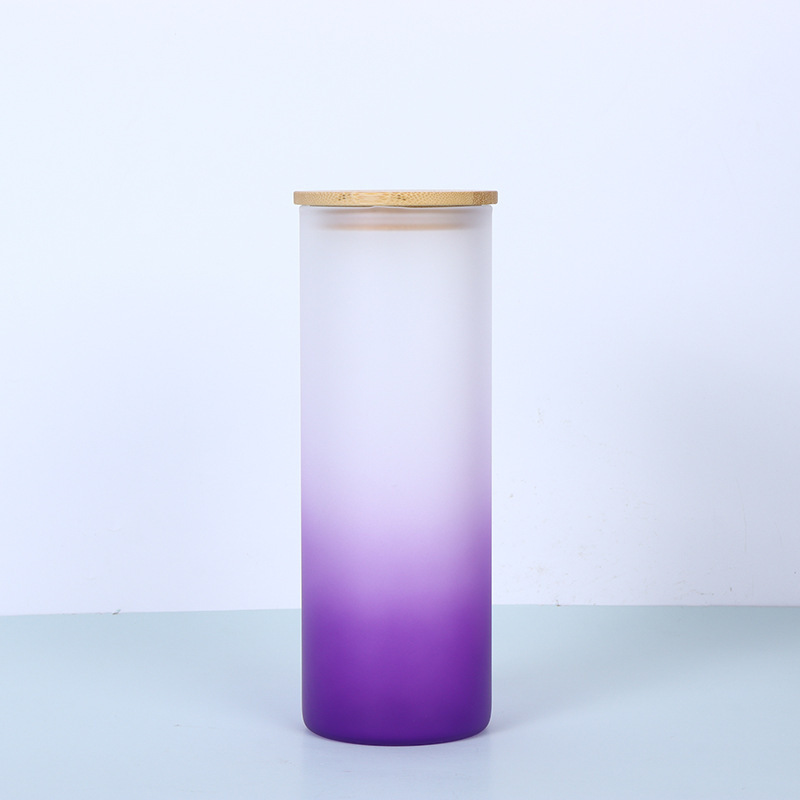 China Warehouse RTS 25oz Straight Ombre Tumbler with Bamboo Lid