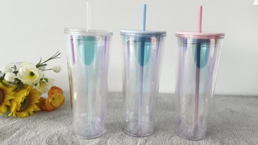 China Warehouse RTS 24oz Holographic Plactic Tumbler