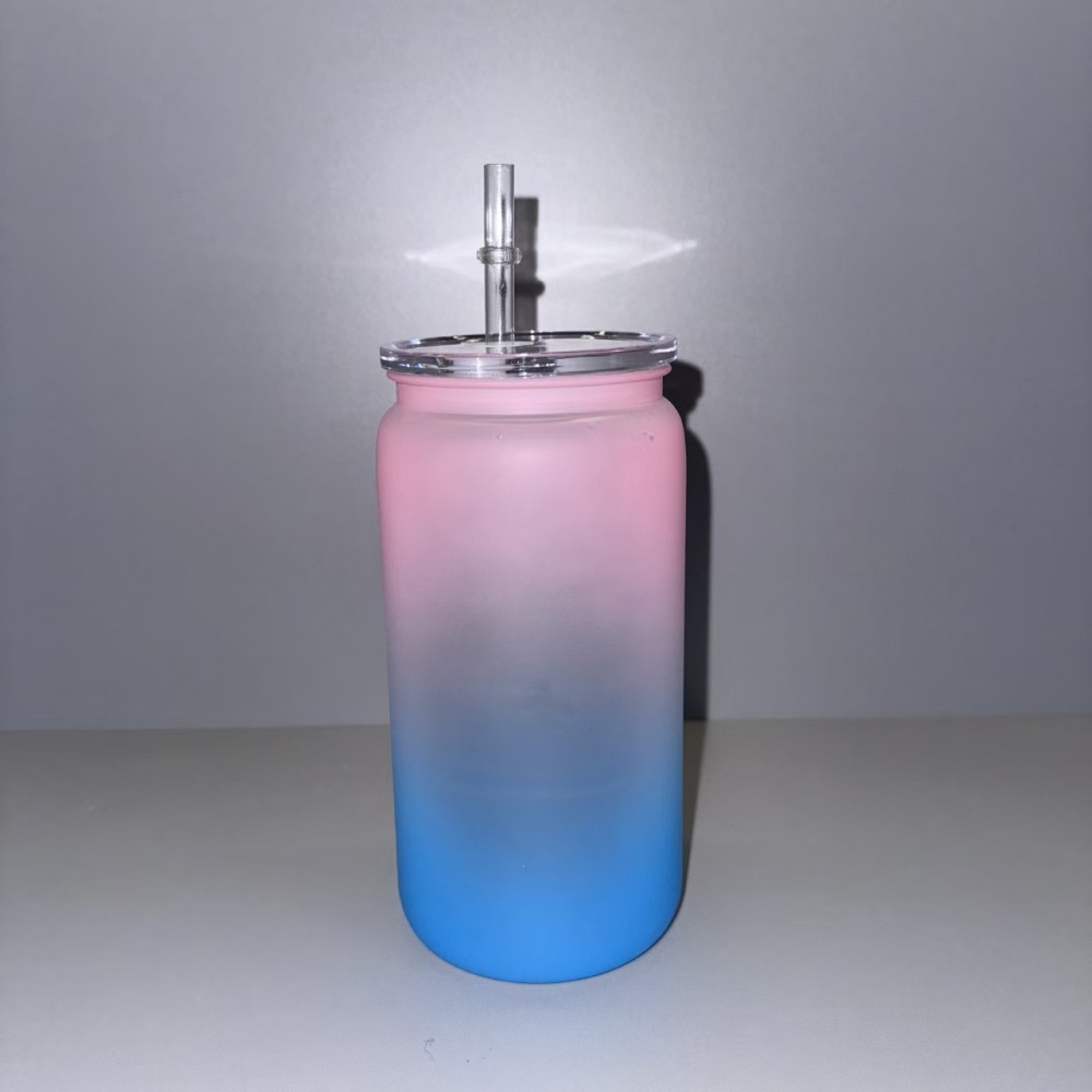 China Warehouse RTS 16oz Plastic Gradient Ombre Cups with PP Lid