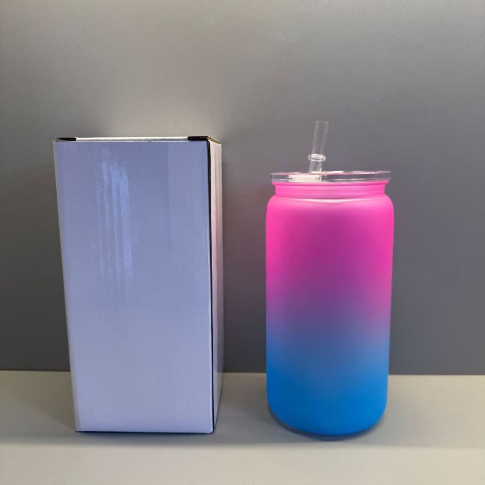 China Warehouse RTS 16oz Plastic Gradient Ombre Cups with PP Lid