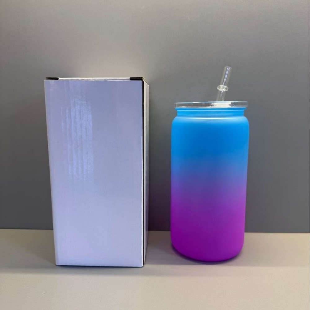 China Warehouse RTS 16oz Plastic Gradient Ombre Cups with PP Lid