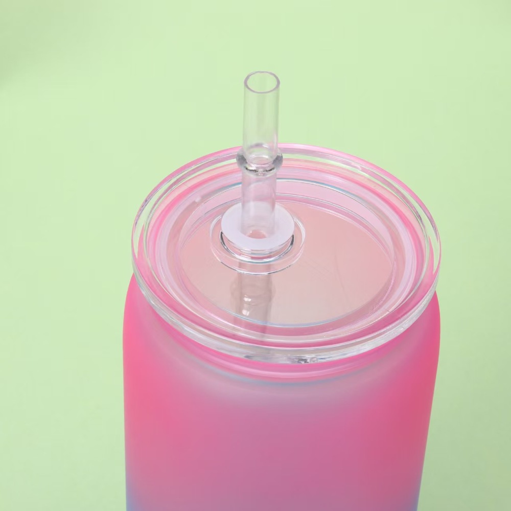 China Warehouse RTS 16oz Plastic Gradient Ombre Cups with PP Lid