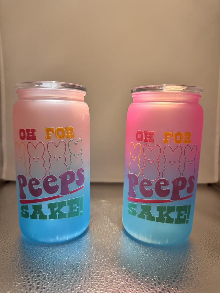 China Warehouse RTS 16oz Plastic Gradient Ombre Cups with PP Lid