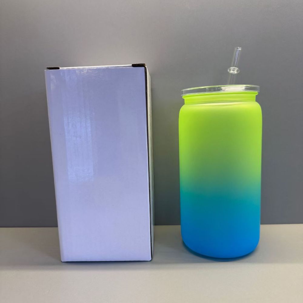 China Warehouse RTS 16oz Plastic Gradient Ombre Cups with PP Lid