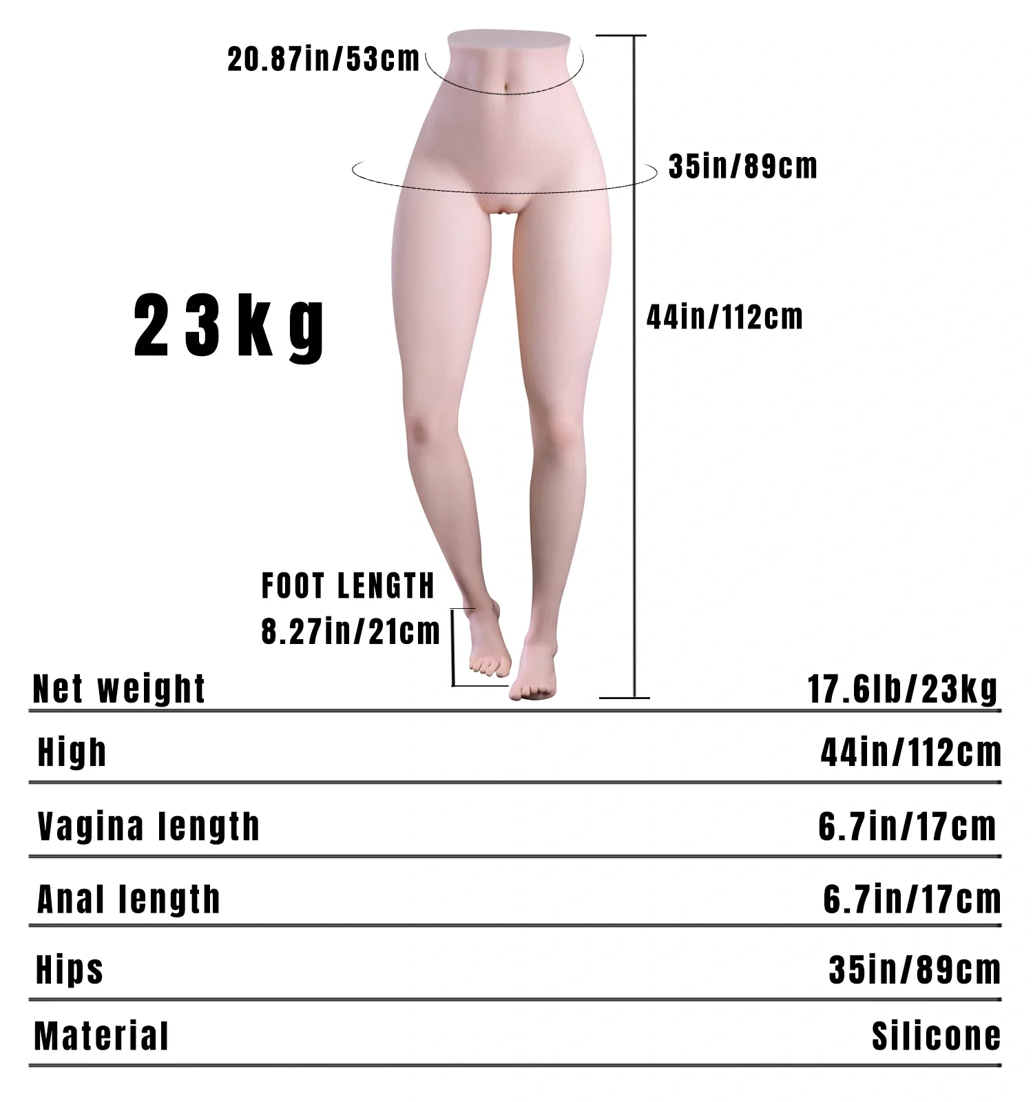 Rae 23KG Climax Sex Torso Sexy Leg For Men