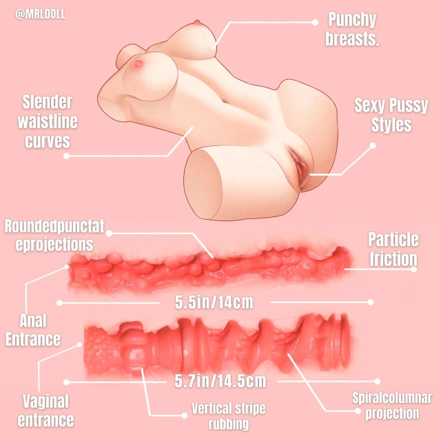 Sophia 4.6kg Realistic Mini Torso Sex Doll Male Masturbator