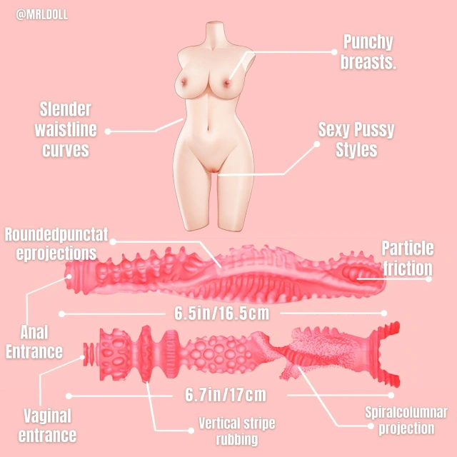 Stella: 51.81LB Silicone Female Ultra Real Sex Torso Doll