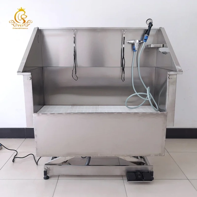 EURPET Oversized Custom Pet Grooming Tubs Hot Selling Stainless Steel Dog Bath Tub Electric Lifting BathSink