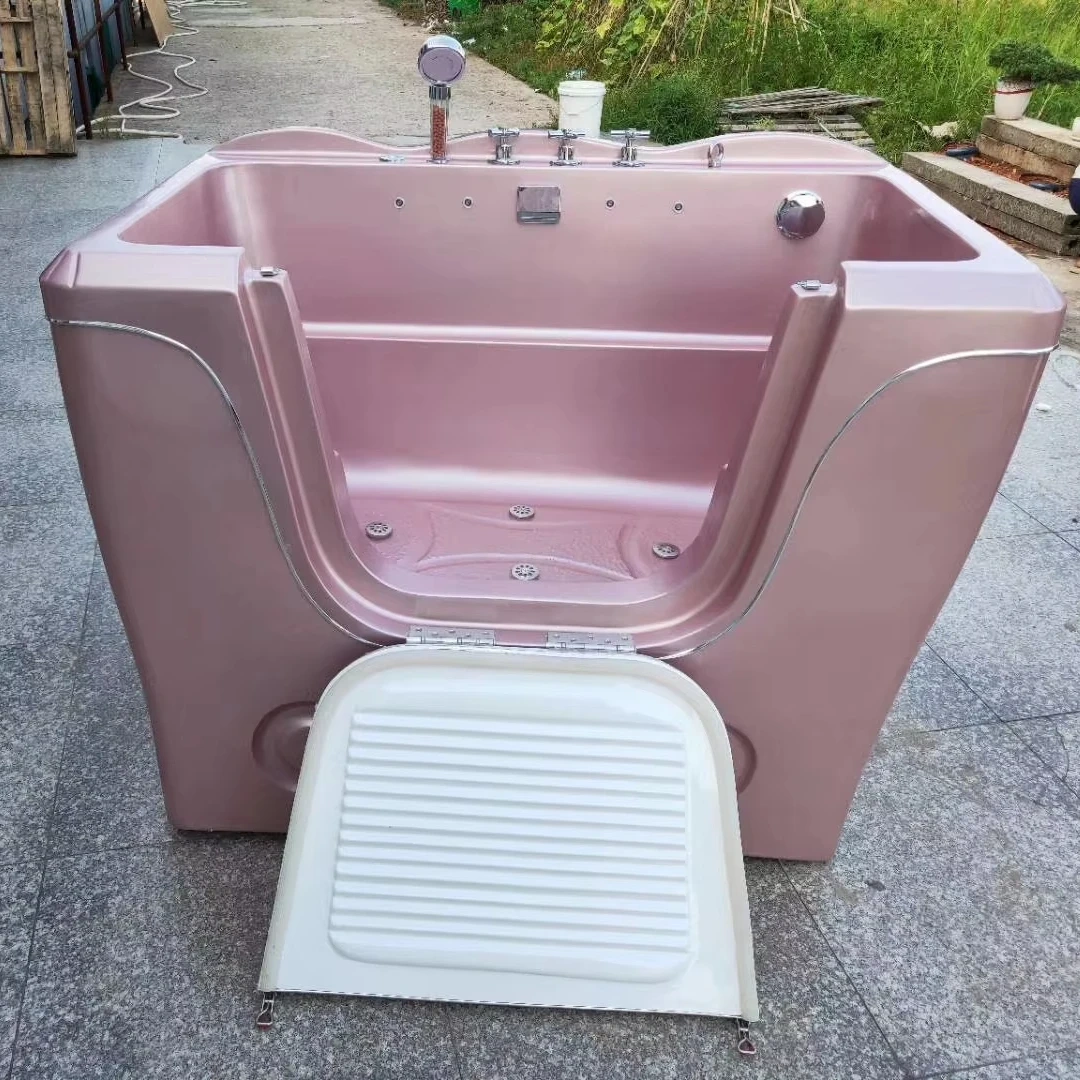 ペット用温泉浴槽、ドア付きアクリル浴槽、犬と猫の両方に適した入浴浴槽、大型入浴プール