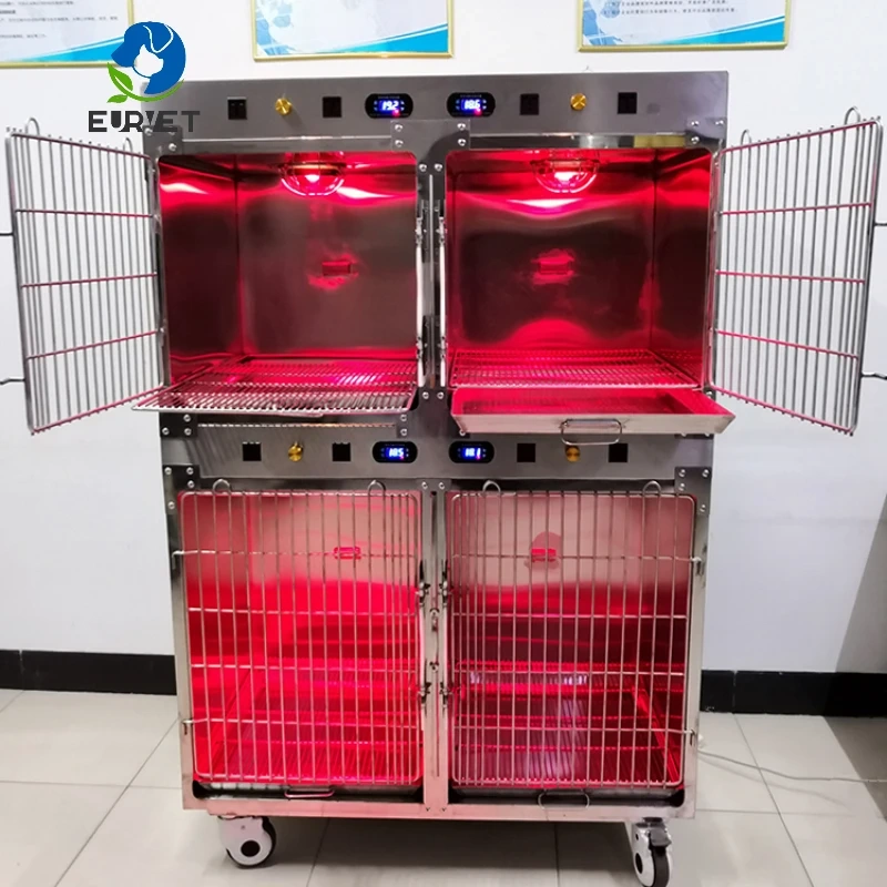 EUR pet professional veterinary equipment temperature controlled pet ICU cage exquisite veterinary oxygen cage