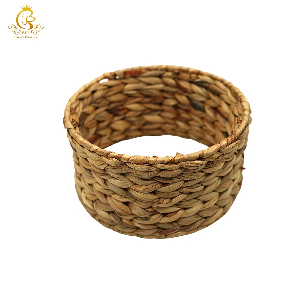 EUR VET Handmade New Item Rattan Basket Hand-woven Egg Shaped Wicker Pet Bed Water Hyacinth Water Fountain for Cats