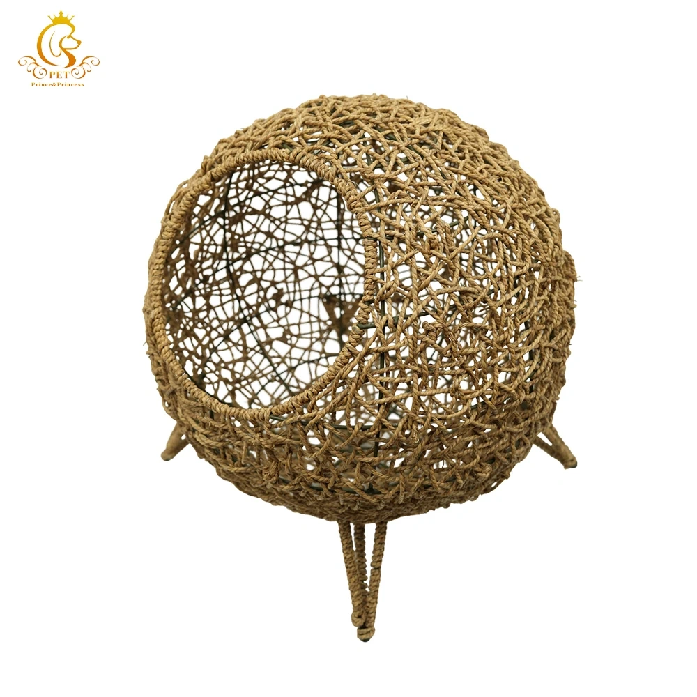 EUR VET Modern Plush Cat Bed Hot Sale Bamboo Cat House Floral Animal Pattern Veterinary Equipment for Cat Rest Gift for Pets